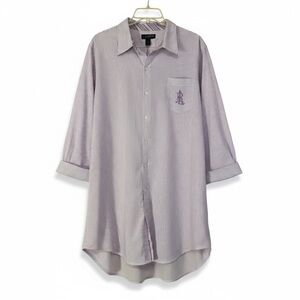 Lauren Ralph Lauren Women’s Purple White Stripe Sleep Shirt Tunic L XL
